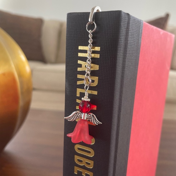 Handmade Red Angel Fairy Bookmark with Silver Tone Hook - ideal Gift - Picture 3 of 7